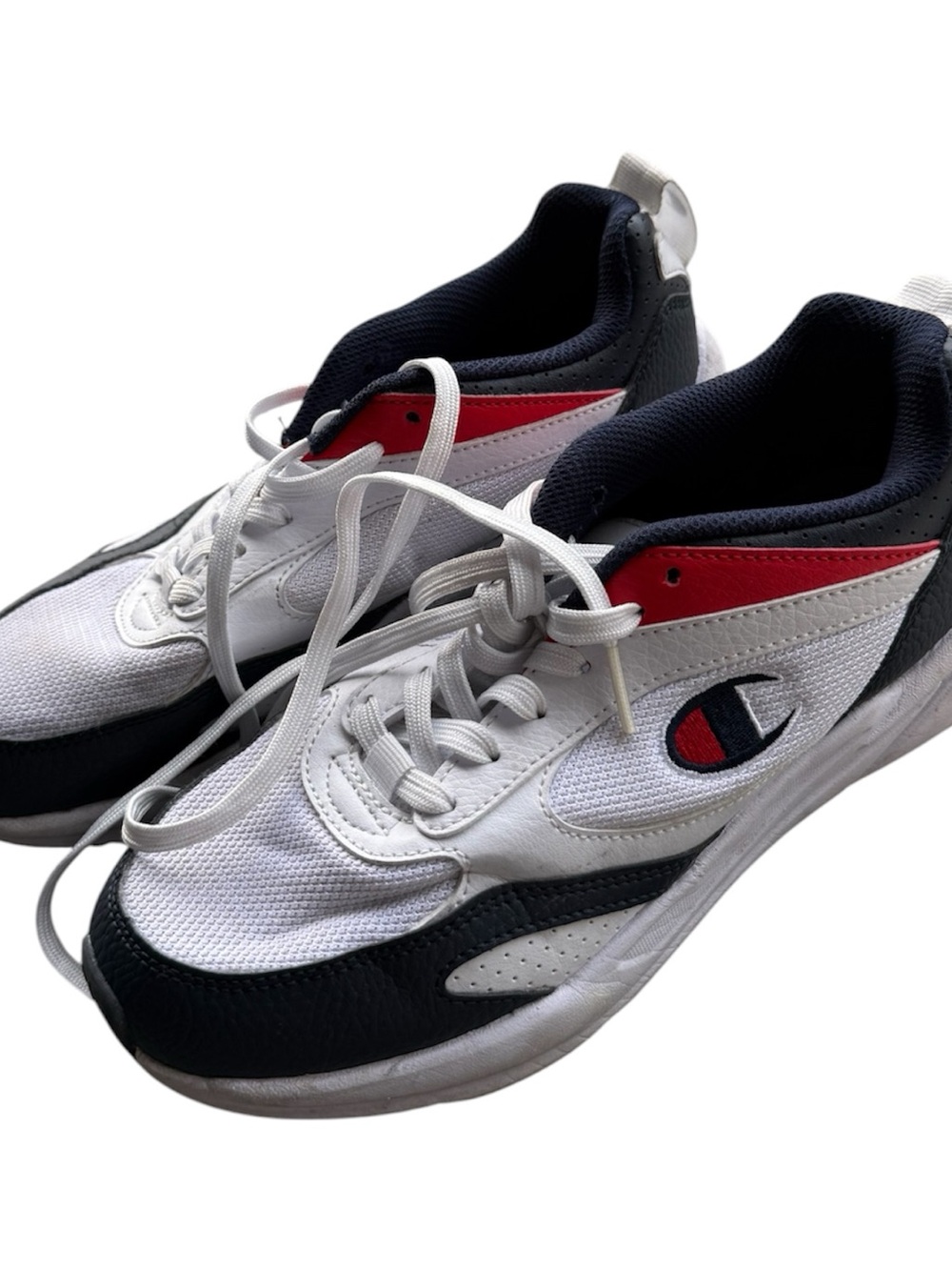 Champion White Navy and Red Athletic Sneakers